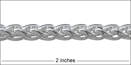 6mm wheat chain SILVER PLATE