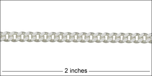 small flattened curb chain MATTE SILVER