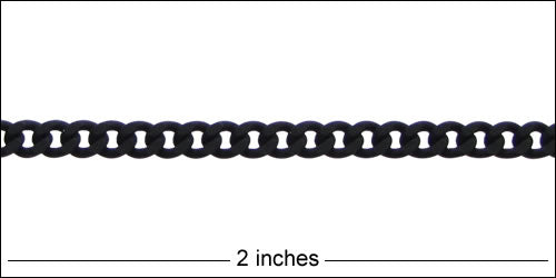 small flattened curb chain NITE BLACK