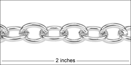 medium heavy cable chain SILVER PLATED