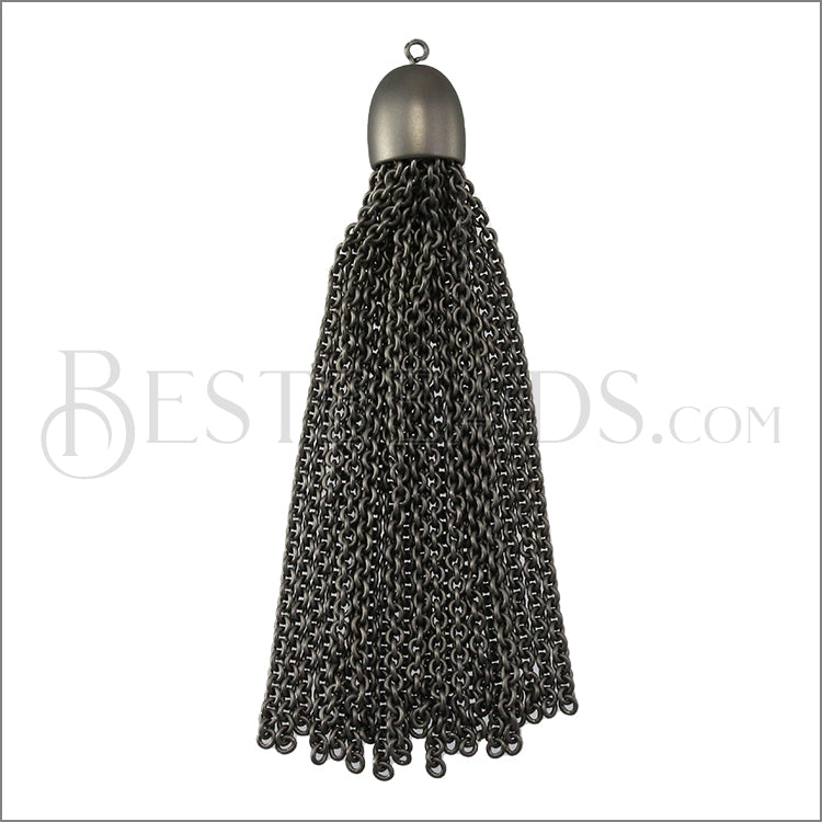 Dome Cap Tassel MATTE GUNMETAL - piece
