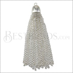 Dome Cap Tassel SILVER PLATE - piece