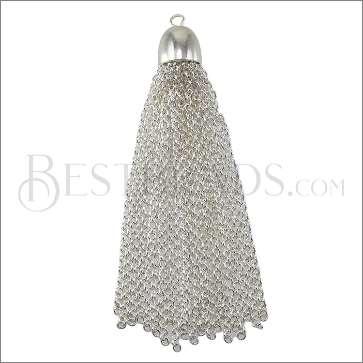 Dome Cap Tassel SILVER PLATE - piece