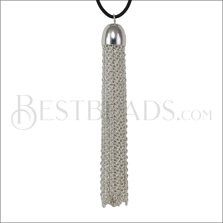 Dome Cap Tassel SILVER PLATE - piece