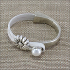5mm flat leather WHITE - meter