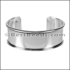 20mm Flat GLUE - IN CUFF Rhodium - 2 pcs