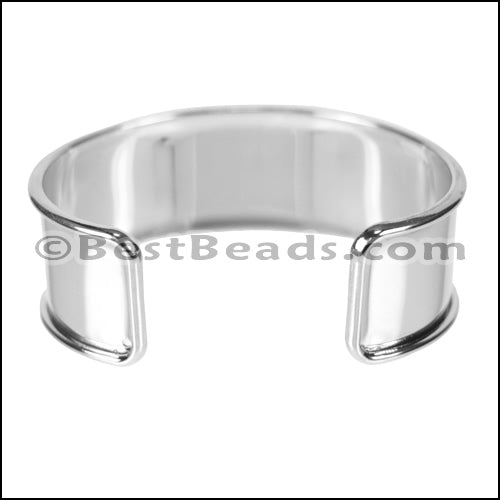 20mm Flat GLUE - IN CUFF Rhodium - 2 pcs