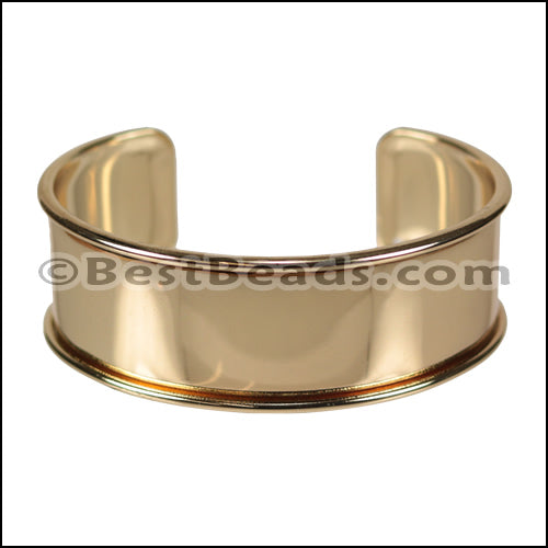 20mm Flat GLUE - IN CUFF Shiny Gold - 2 pcs
