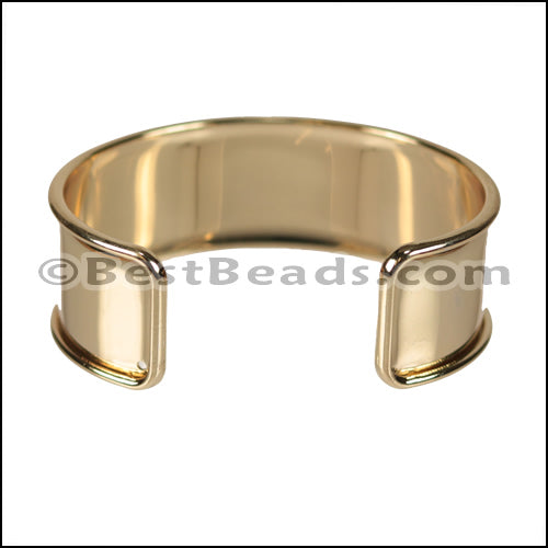 20mm Flat GLUE - IN CUFF Shiny Gold - 2 pcs