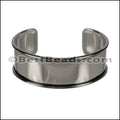 20mm Flat GLUE - IN CUFF Gunmetal - 2 pcs
