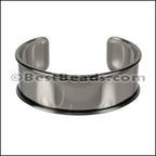 20mm Flat GLUE - IN CUFF Gunmetal - 2 pcs