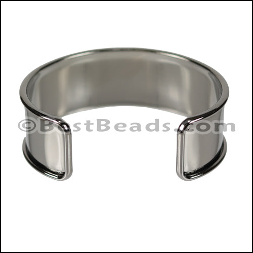 20mm Flat GLUE - IN CUFF Gunmetal - 2 pcs