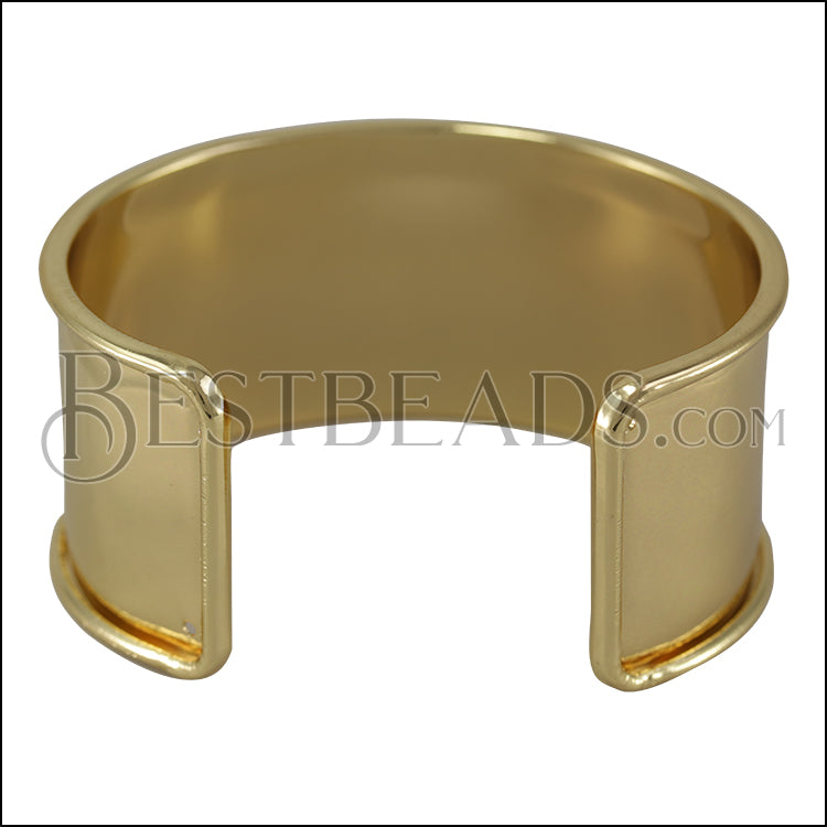 30mm Flat GLUE - IN CUFF Gold - 2 pcs