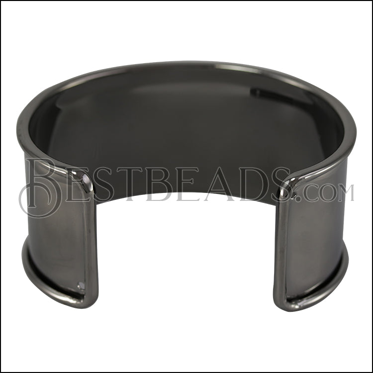 30mm Flat GLUE - IN CUFF Gunmetal - 2 pcs