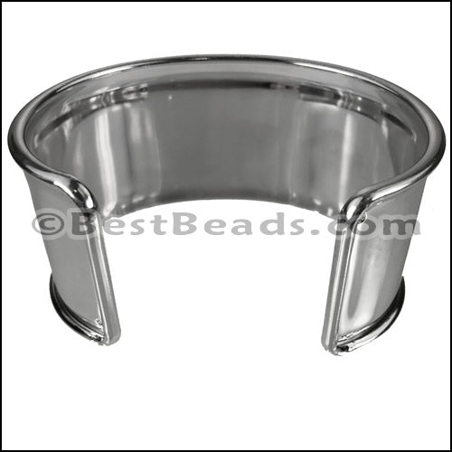 30mm Flat GLUE - IN CUFF Rhodium - 2 pcs