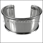 30mm Flat GLUE - IN CUFF Rhodium - 2 pcs