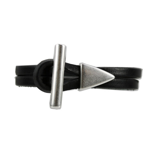 CYLINDER BAR END clasp ANTIQUE SILVER - 10 clasps