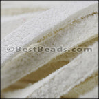 3mm Flat DEERSKIN lace WHITE - Bag of 10
