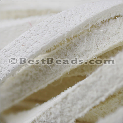 3mm Flat DEERSKIN lace WHITE - Bag of 10