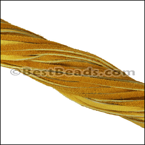 3mm Flat DEERSKIN lace GOLD - Bag of 10