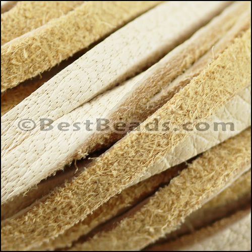 3mm Flat DEERSKIN lace DARK CREAM - Bag of 10