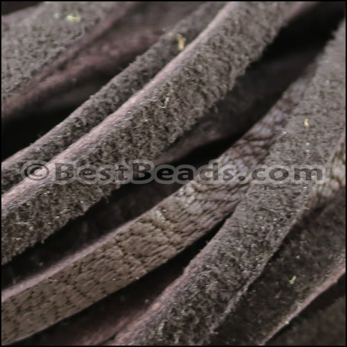 3mm Flat DEERSKIN lace DARK CHOCOLATE - Bag of 10