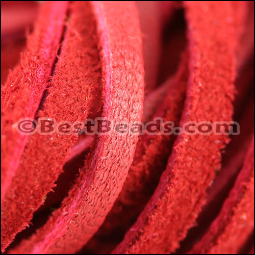 3mm Flat DEERSKIN lace RED - Bag of 10