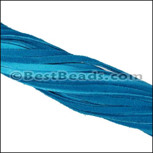 3mm Flat DEERSKIN lace DARK TURQUOISE - Bag of 10