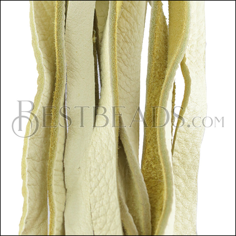 6mm Flat DEERSKIN lace CREAM - Bag of 10