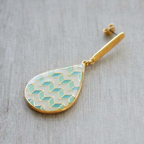 Drop Bar Post Earring with Hole SHINY GOLD - 10 pcs