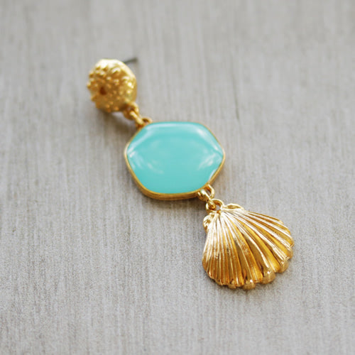Clamshell Charm SHINY GOLD - 10 pcs