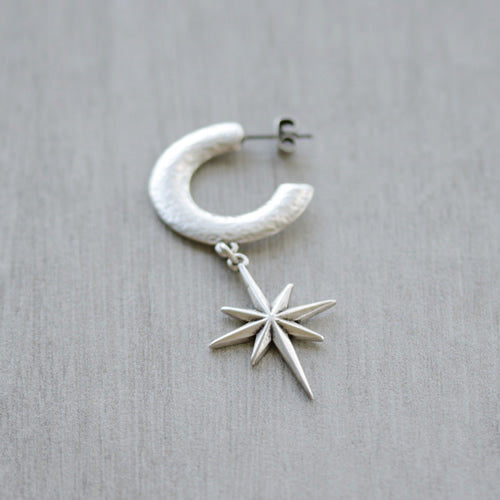 Compass Star Pendant ANT SILVER - 10 pcs