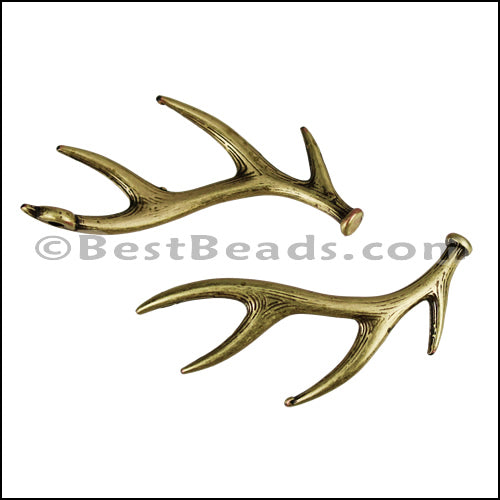 DEER ANTLERS euro charm ANT BRASS - 10 pcs