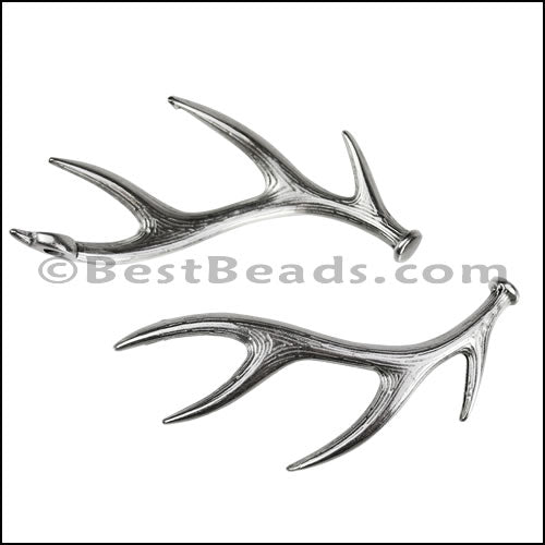 DEER ANTLERS euro charm ANT SILVER - 10 pcs