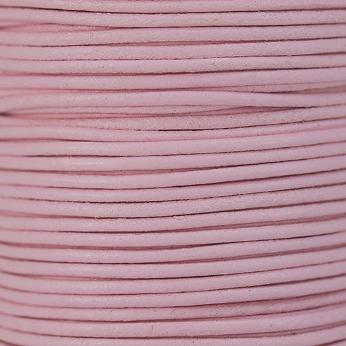 2mm round Euro leather LT PINK - 25m SPOOL