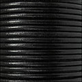 3mm round Euro leather BLACK - 25m SPOOL