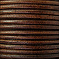 1.5mm round Euro leather DISTRESSED BROWN - 25m SPOOL