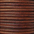 2mm round Euro leather TOBACCO - 25m SPOOL
