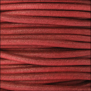 1.5mm round Euro leather BURNT RED - 25m SPOOL