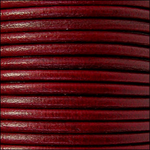 2mm round Euro leather BORDEAUX - 25m SPOOL