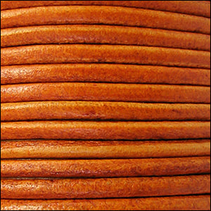1.5mm round Euro leather DISTRESSED ORANGE - 25m SPOOL