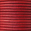 1.5mm round Euro leather DISTRESSED RED - 25m SPOOL