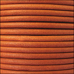 2mm round Euro leather BURNT ORANGE - 25m SPOOL