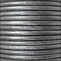 3mm round Euro leather METALLIC SILVER - 25m SPOOL