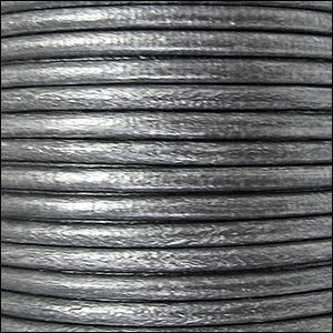 3mm round Euro leather METALLIC SILVER - 25m SPOOL