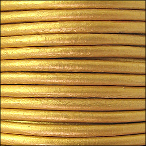 3mm round Euro leather METALLIC GOLD - 25m SPOOL