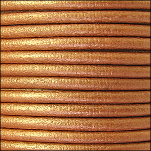 2mm round Euro leather METALLIC BRONZE - 20m SPOOL