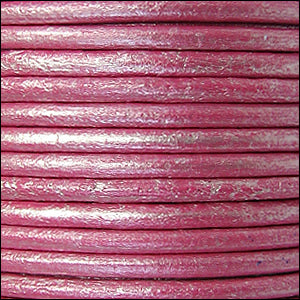1.5mm round Euro leather METALLIC FUCHSIA - 25m SPOOL