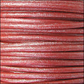 2mm round Euro leather METALLIC CORAL - 25m SPOOL