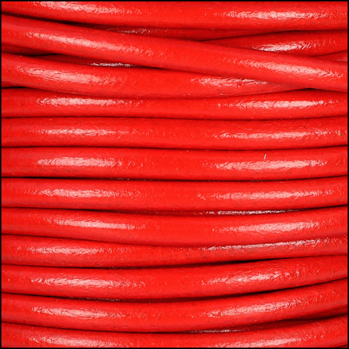 4mm round Euro leather CORAL - meter